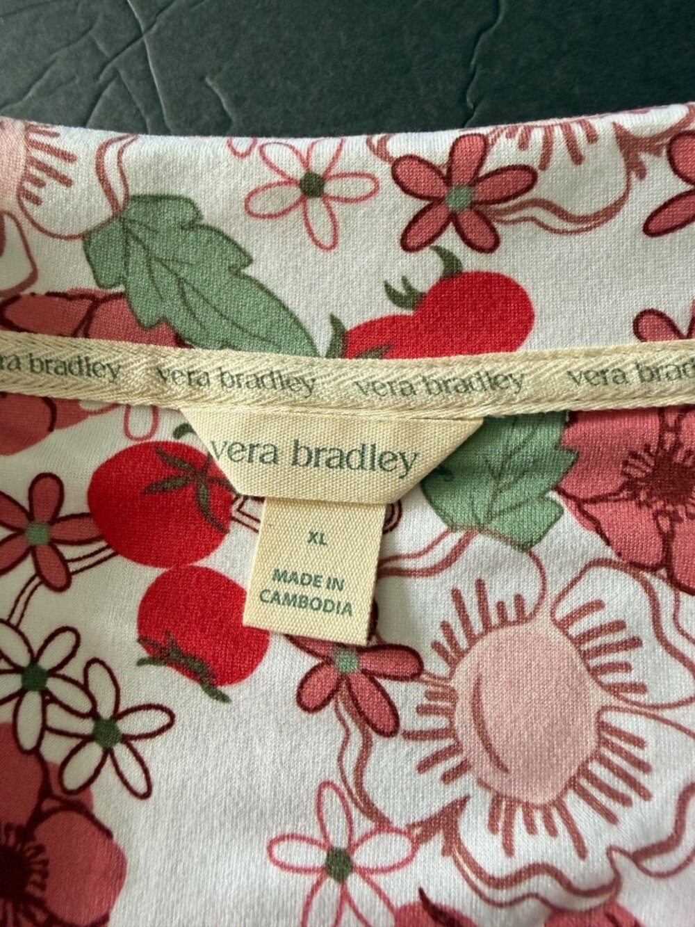 NWT Vera Bradley Womens Floral Pajama Set XL Botanical Print Lightweight - Picture 7 of 12